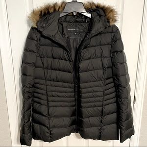 SOLD Marc New York Andrew Marc Black Down Fur Hooded Jacket XL